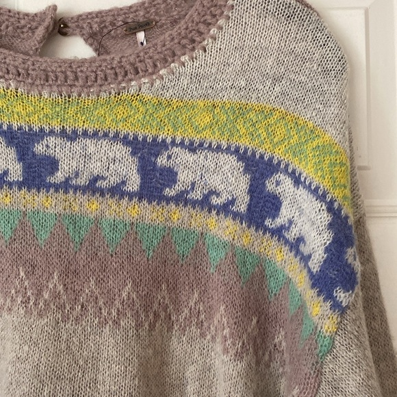 Free People Polar Bear Fair-isle Cropped Sweater - Picture 2 of 5